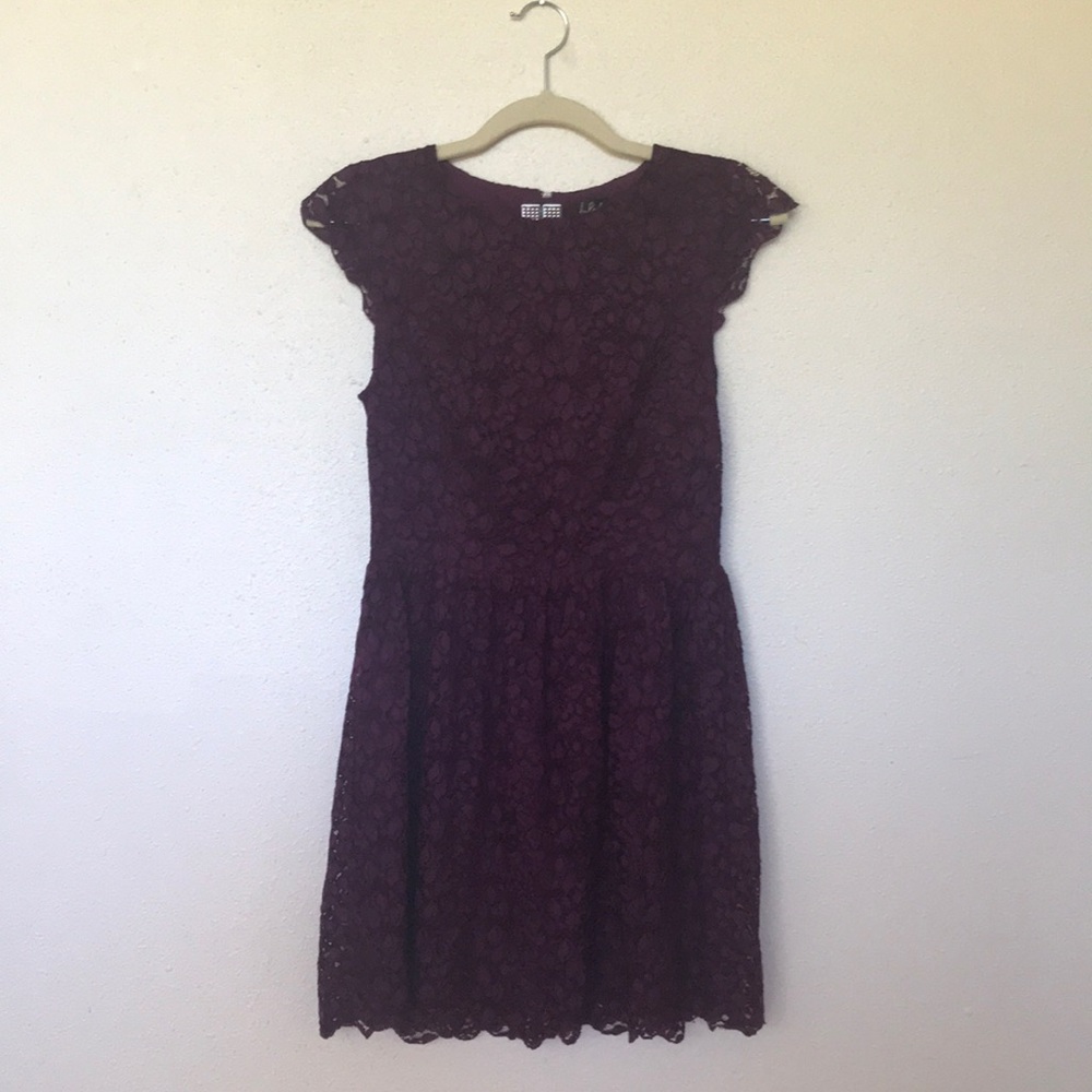 Aritzia Talula Burgundy Lace Dress